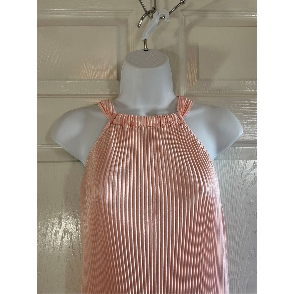 Boutique Extra Large Dress Cocktail Ripple Blush Halter Neck - Picture 3 of 8